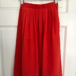 J. Crew Pleated Midi Skirt with Pockets